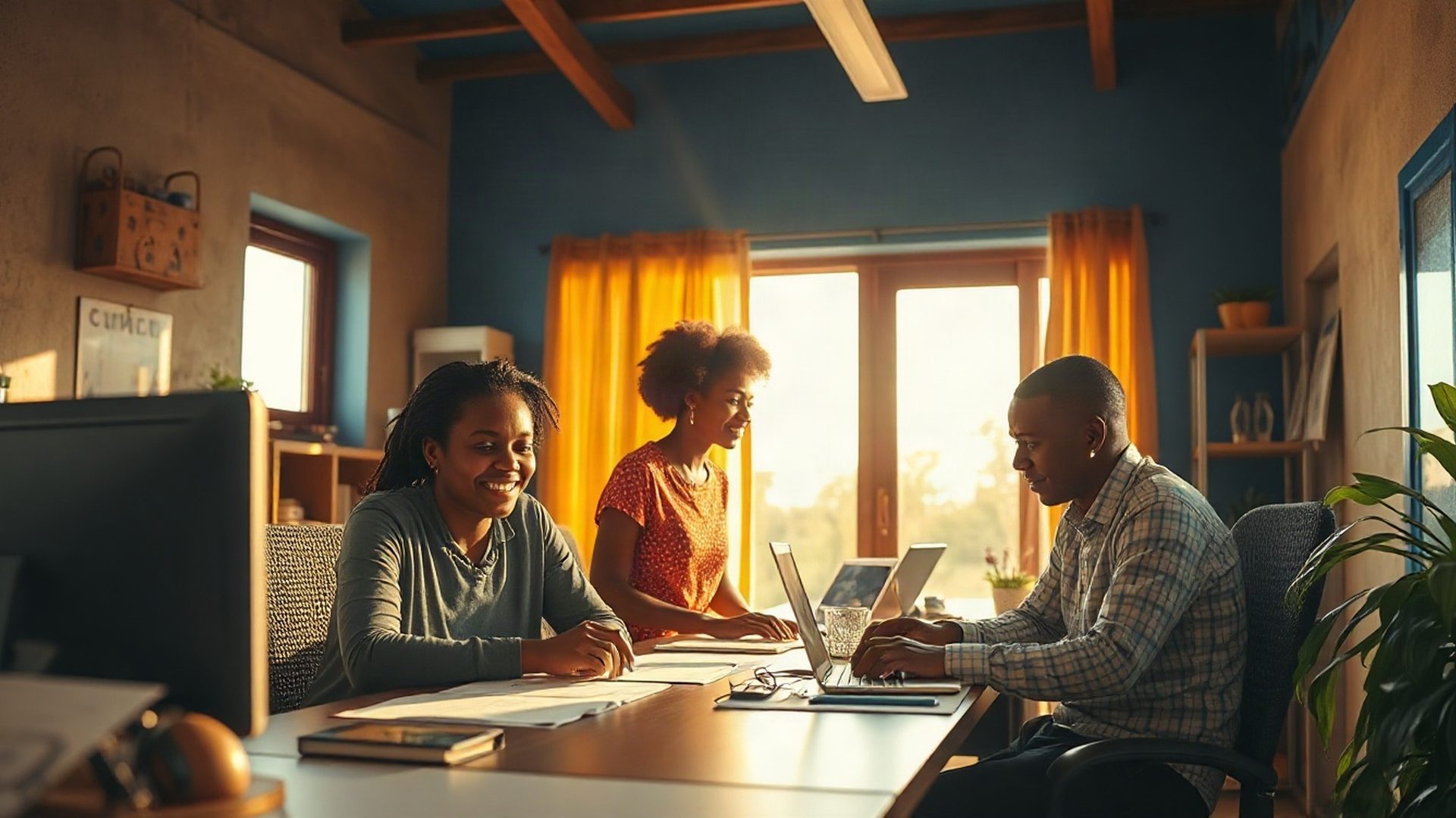 The Sparkppixel family team at their bright Kitale office